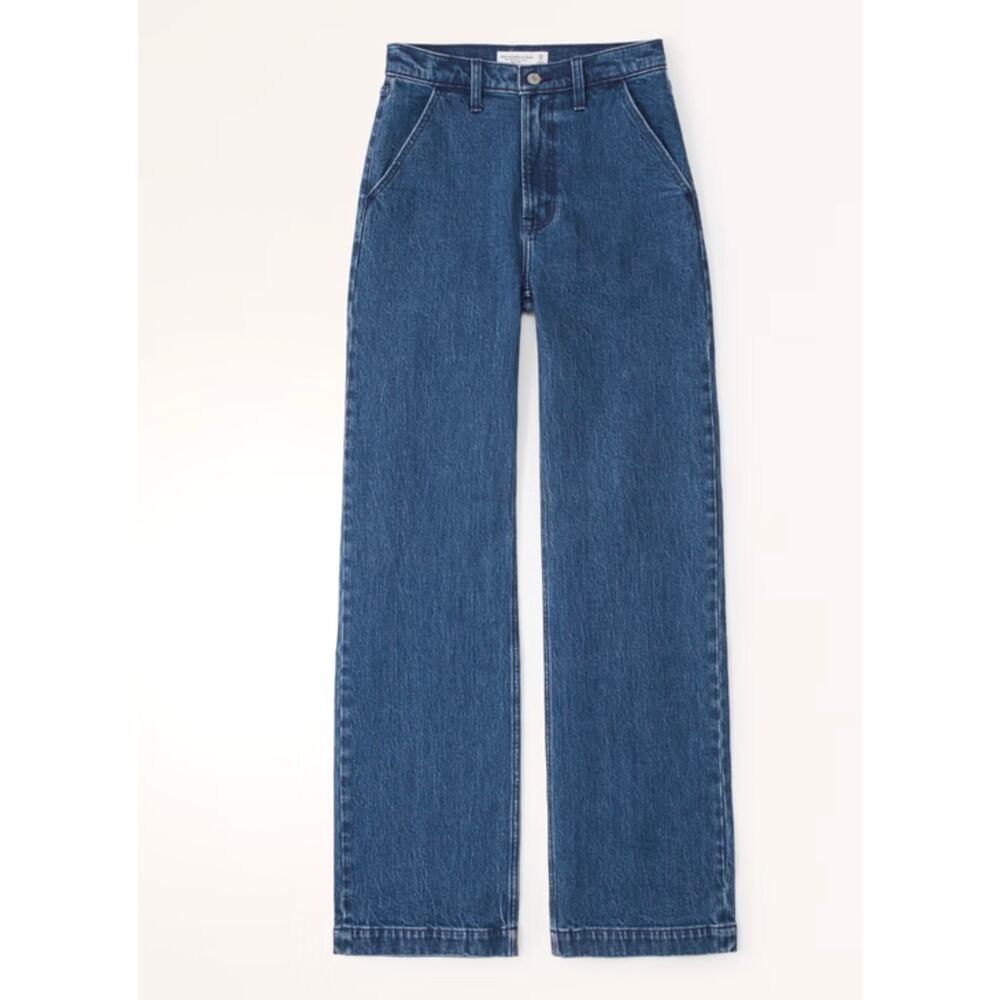 Abercrombie & Fitch 90s Relaxed Jeans 28 6 Reg High Rise Wide Leg Dark Wash Y2k